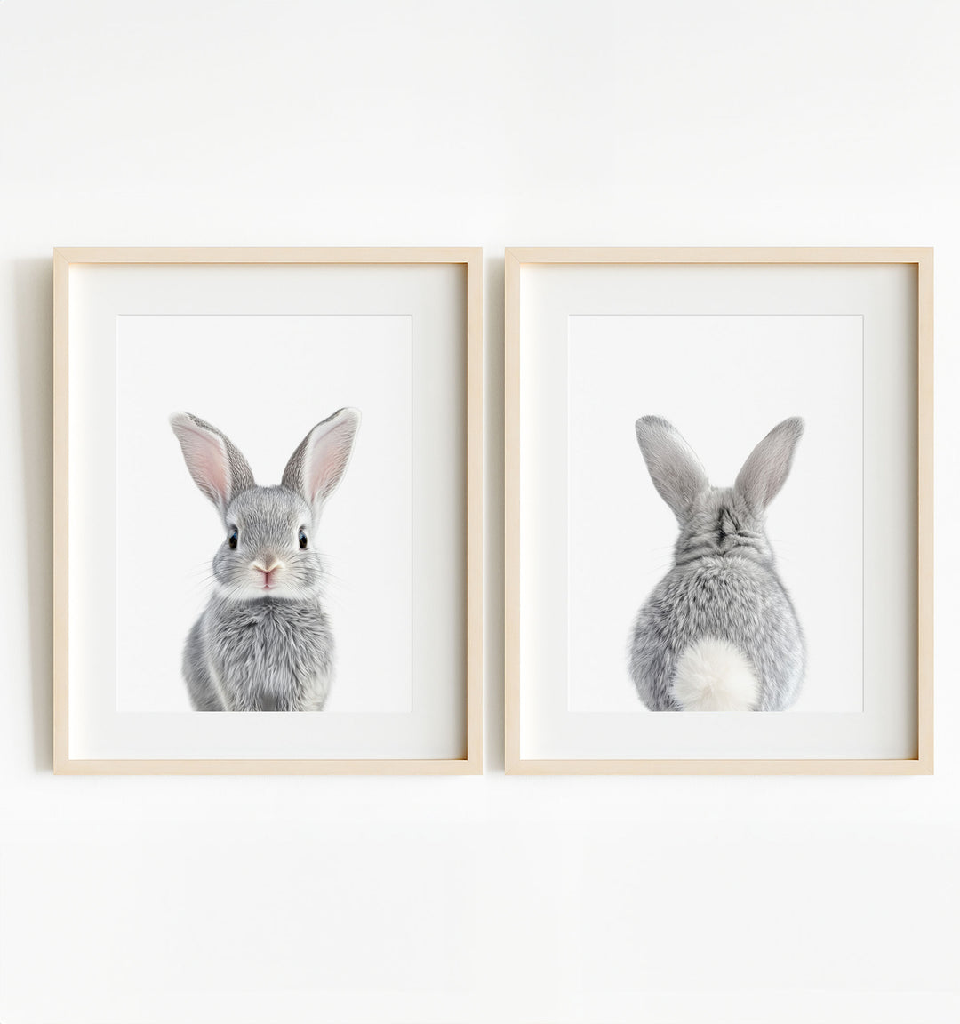 Baby Rabbits Heads and Tails Set of Nursery Art Prints – The