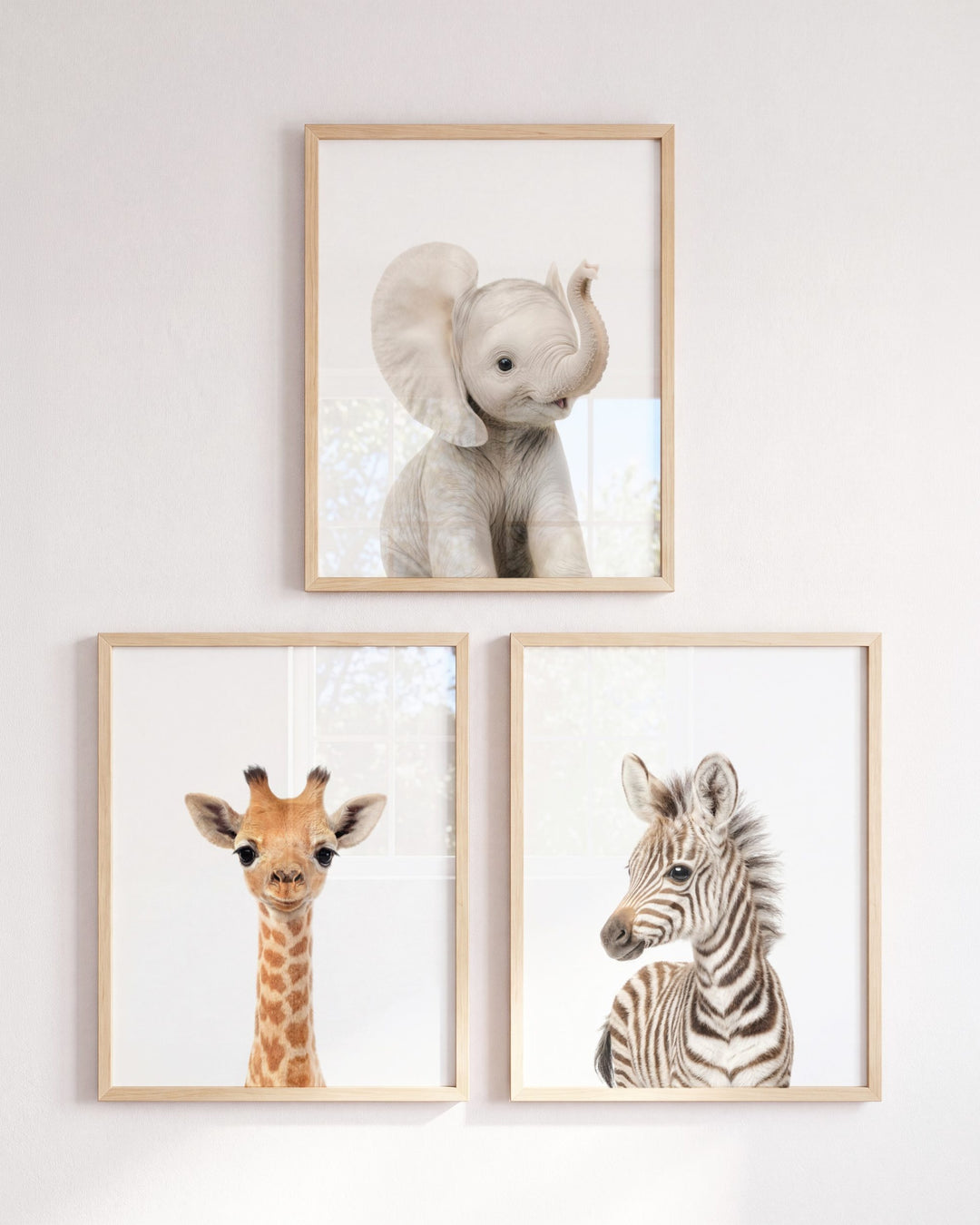Baby Safari Animals Set of 3 Nursery Art Prints