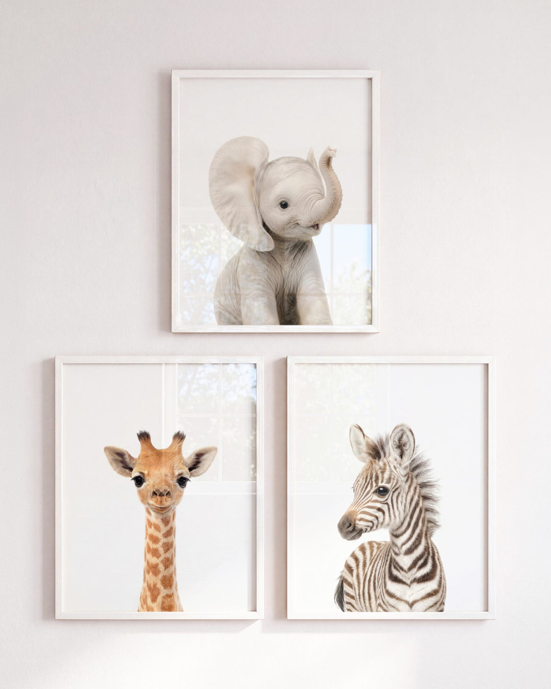 Baby Safari Animals Set of 3 Nursery Art Prints
