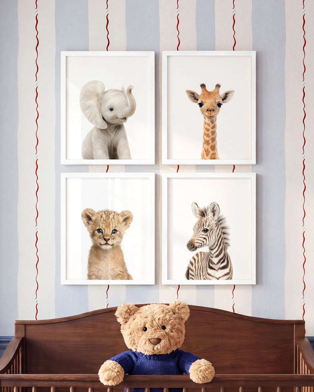 Baby Safari Animals Set of 4 Nursery Art