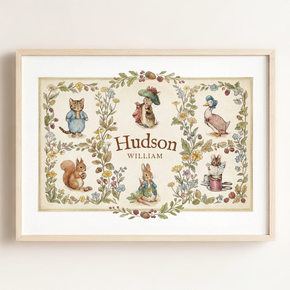 Beatrix Potter Storybook Friends Personalized Art