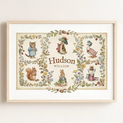 Beatrix Potter Storybook Friends Personalized Art