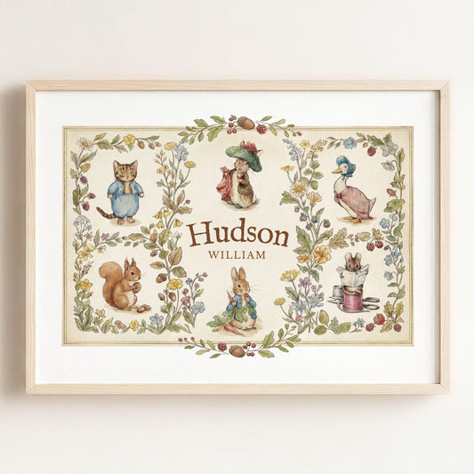 Beatrix Potter Storybook Friends Personalized Art