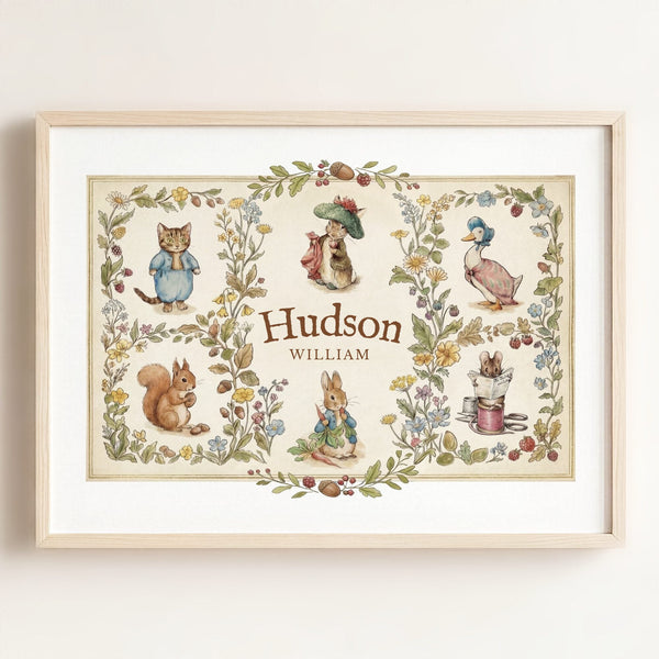 Beatrix Potter Storybook Friends Personalized Art
