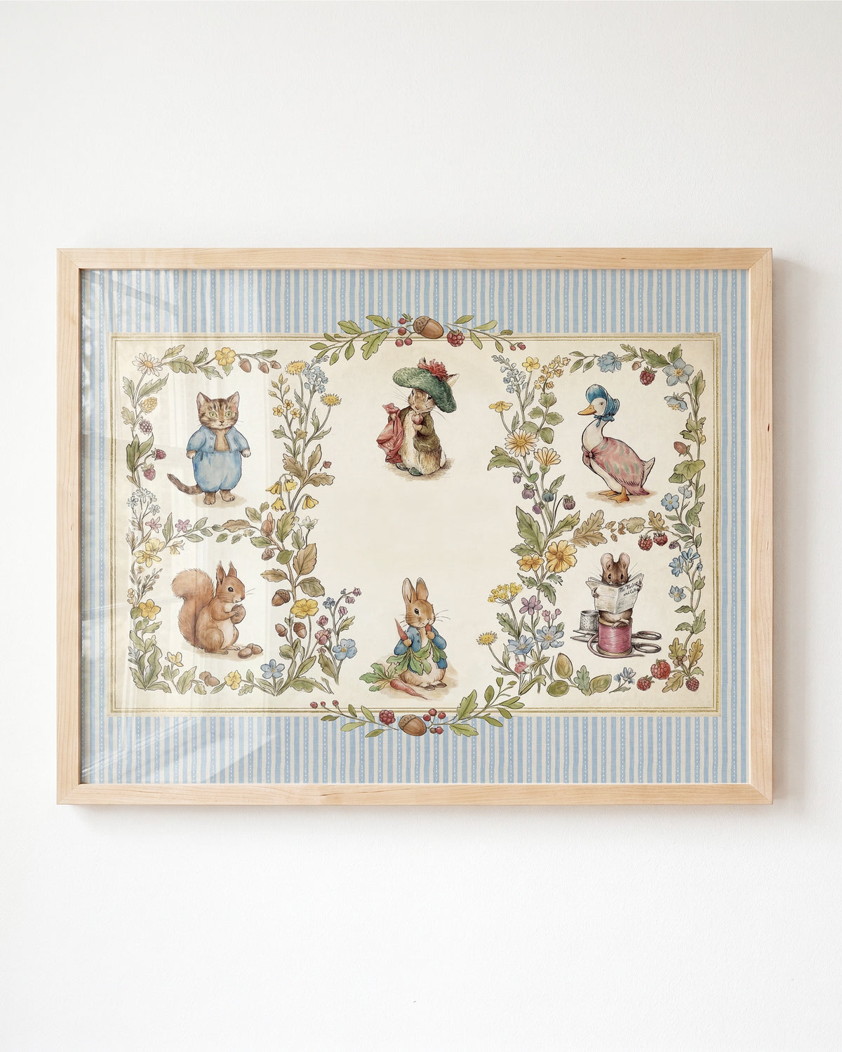 Beatrix Potter Storybook Friends Personalized Art — Framed Art