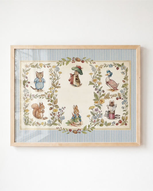 Beatrix Potter Storybook Friends Personalized Art — Framed Art