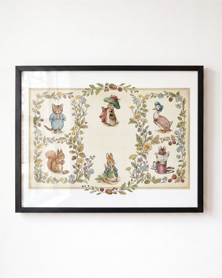 Beatrix Potter Storybook Friends Personalized Art