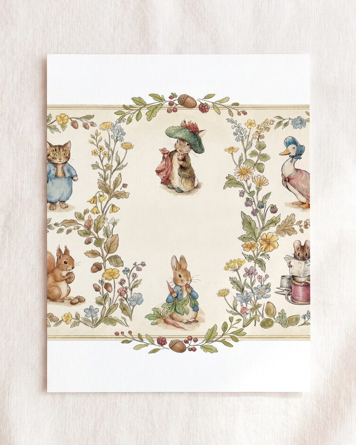 Beatrix Potter Storybook Friends Personalized Art