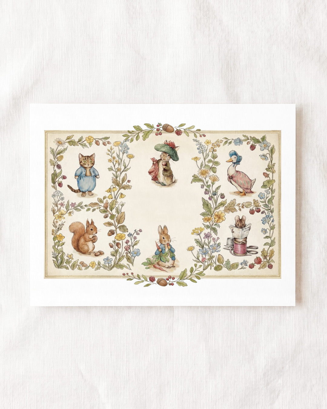 Beatrix Potter Storybook Friends Personalized Art