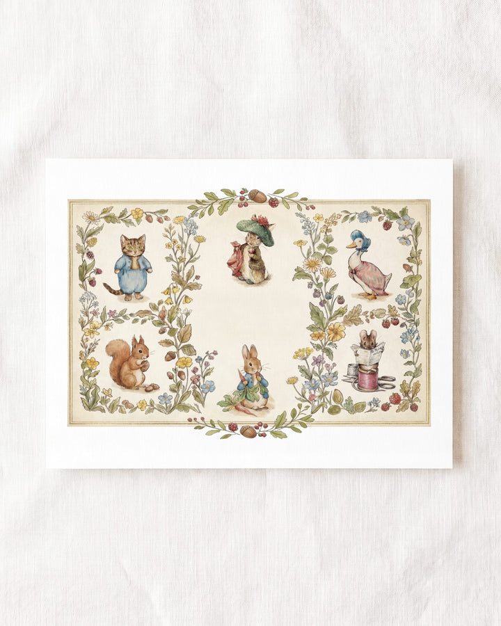 Beatrix Potter Storybook Friends Personalized Art
