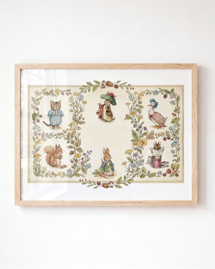 Beatrix Potter Storybook Friends Personalized Art