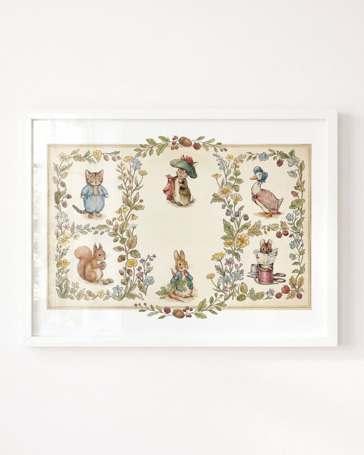Beatrix Potter Storybook Friends Personalized Art