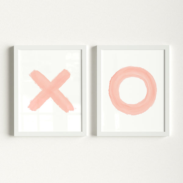 Blush Pink XOs - set of two Girls Room Decor Prints