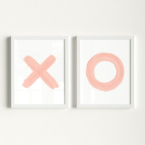 Blush Pink XOs - set of two Girls Room Decor Prints