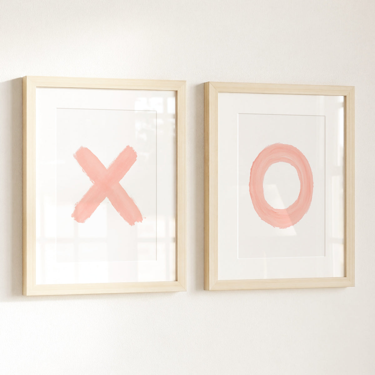 Blush Pink XOs - set of two Girls Room Decor Prints