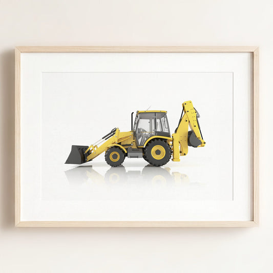 Construction Vehicle Backhoe Art