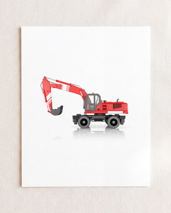 Construction Vehicle Wheel Excavator Art