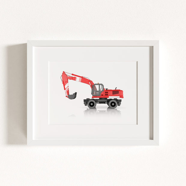 Construction Vehicle Wheel Excavator Art