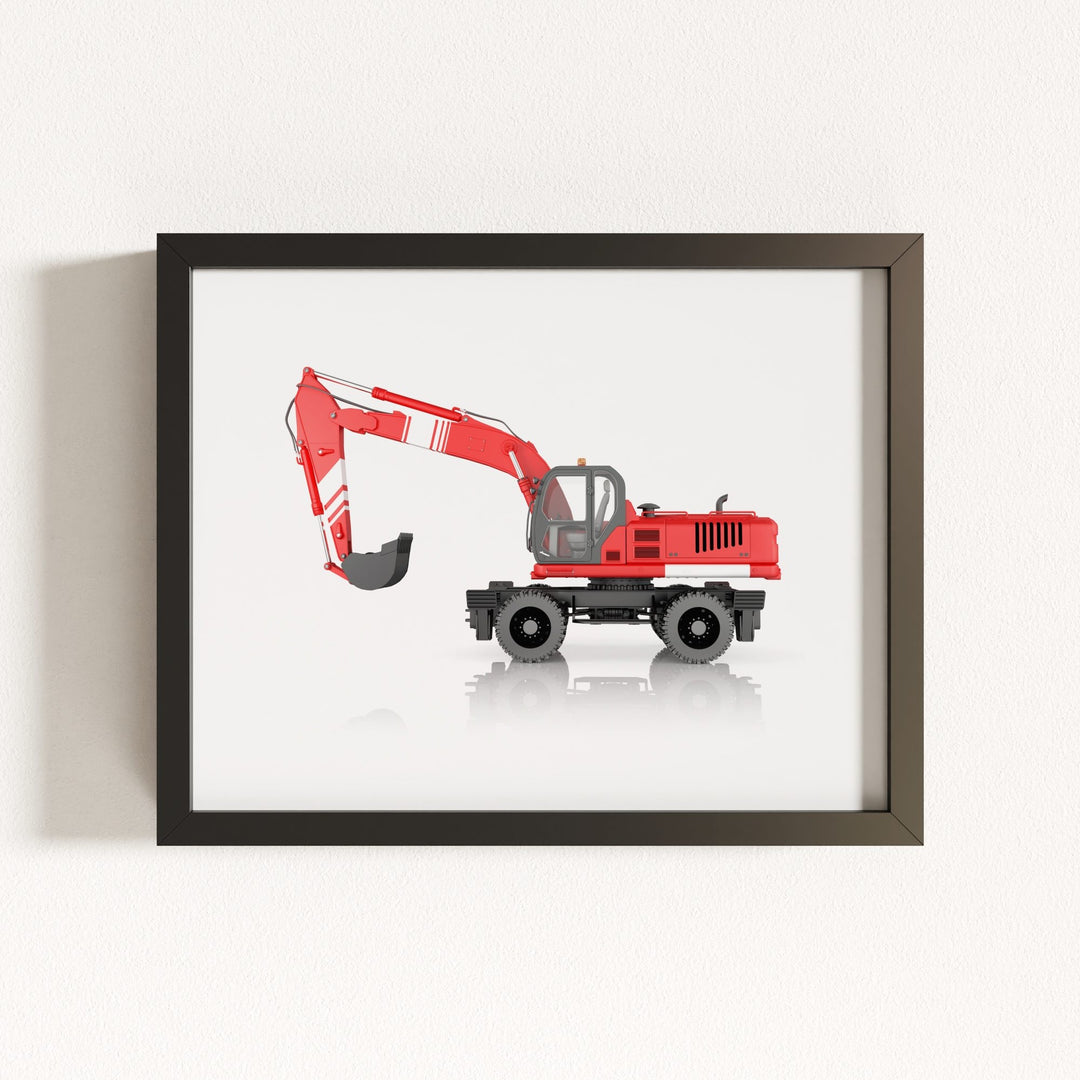 Construction Vehicle Wheel Excavator Art