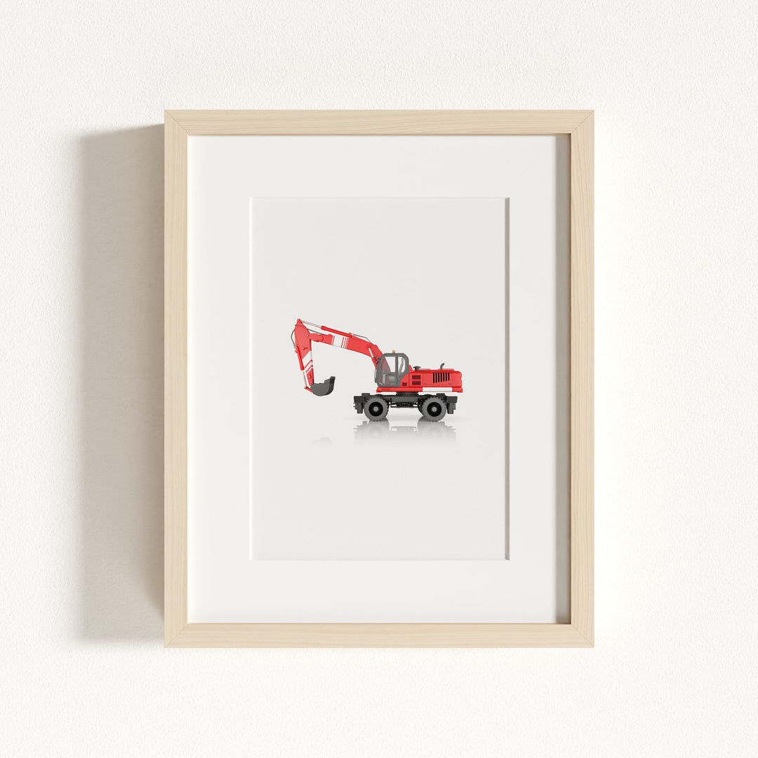 Construction Vehicle Wheel Excavator Art