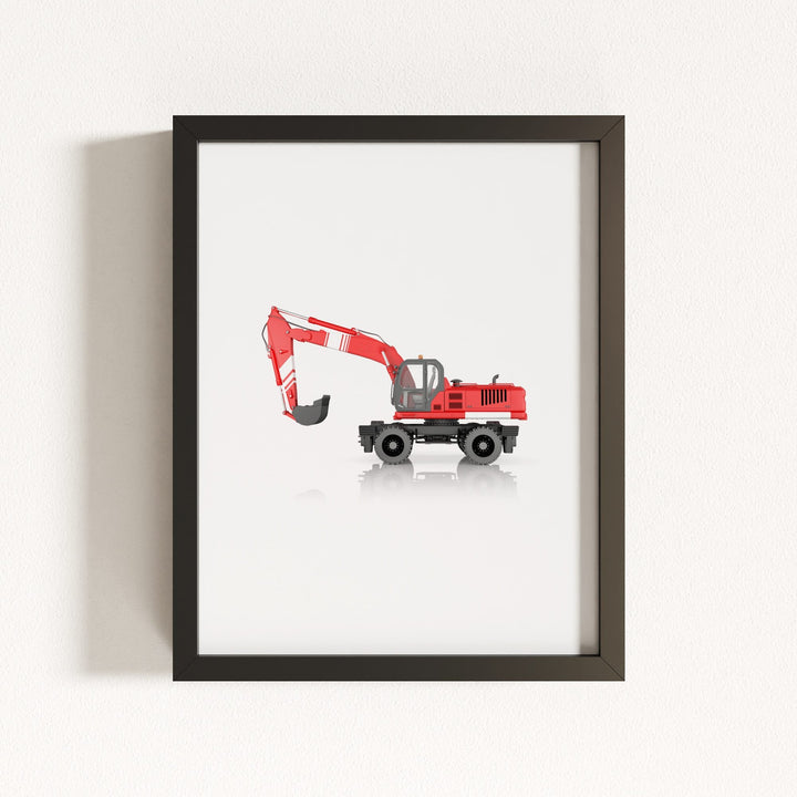 Construction Vehicle Wheel Excavator Art