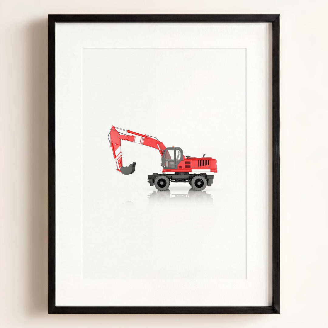 Construction Vehicle Wheel Excavator Art