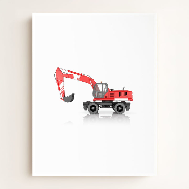 Construction Vehicle Wheel Excavator Art