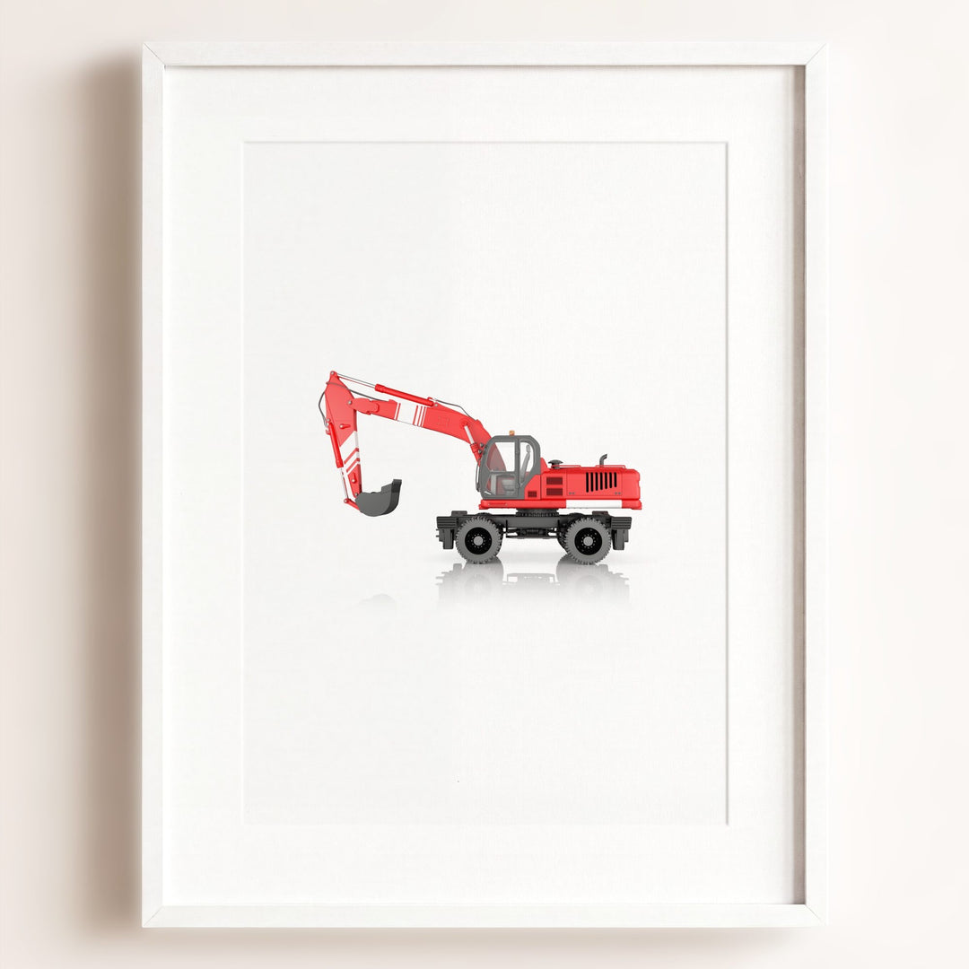 Construction Vehicle Wheel Excavator Art