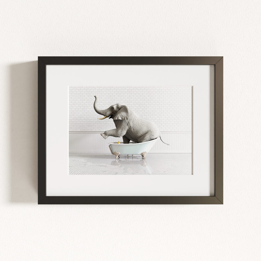 Elephant in Blue Bathtub