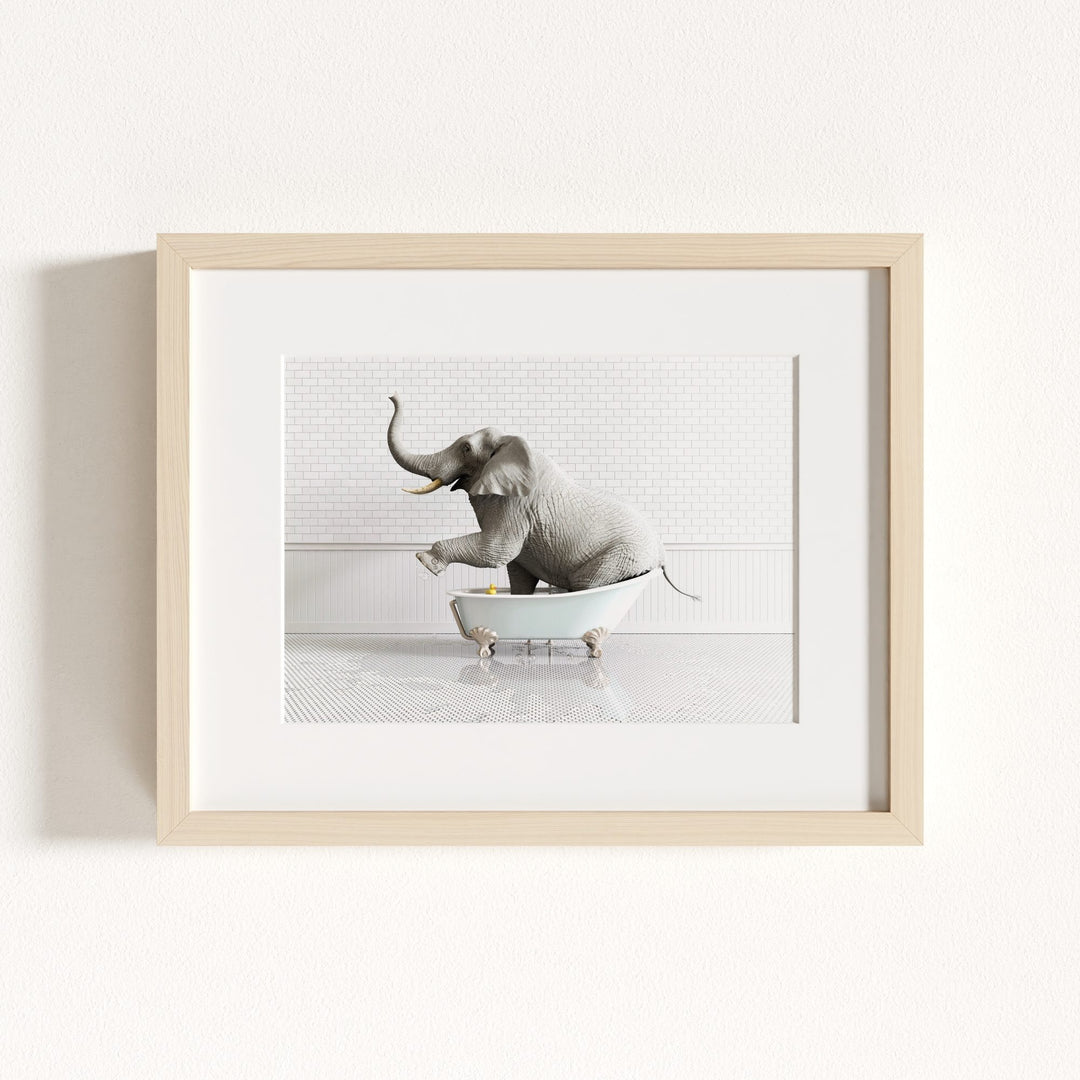 Elephant in Blue Bathtub