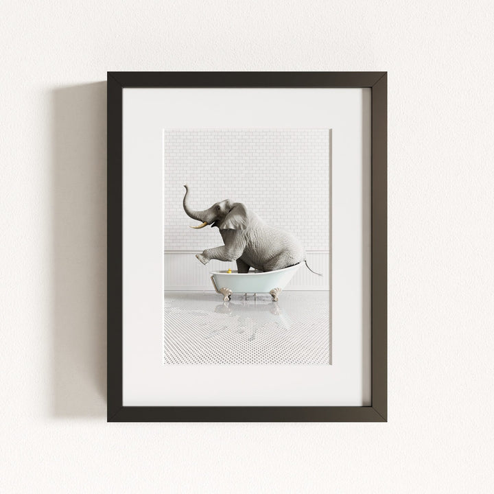 Elephant in Blue Bathtub