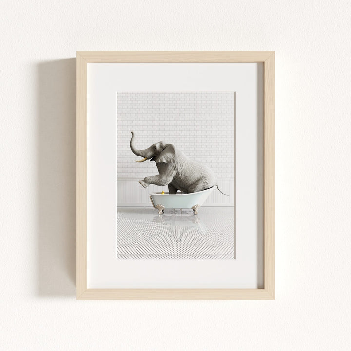 Elephant in Blue Bathtub