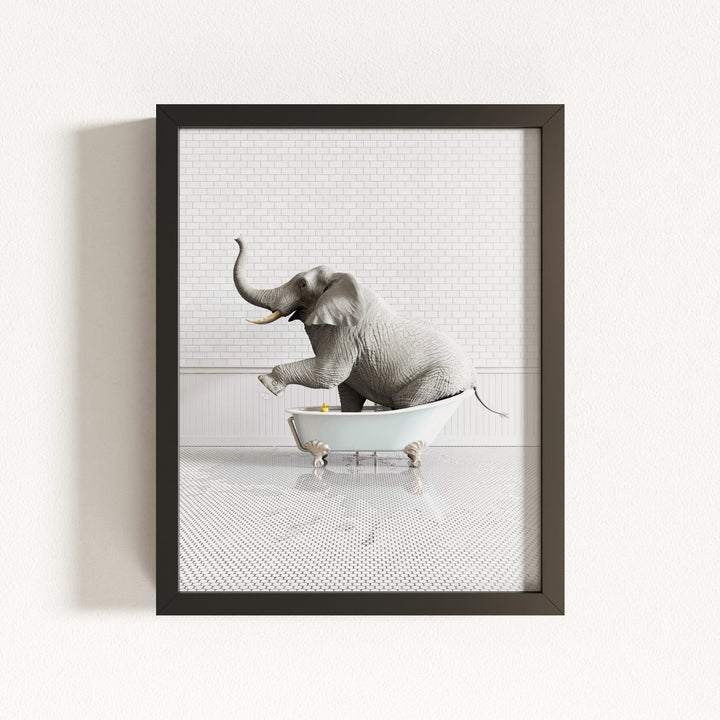 Elephant in Blue Bathtub