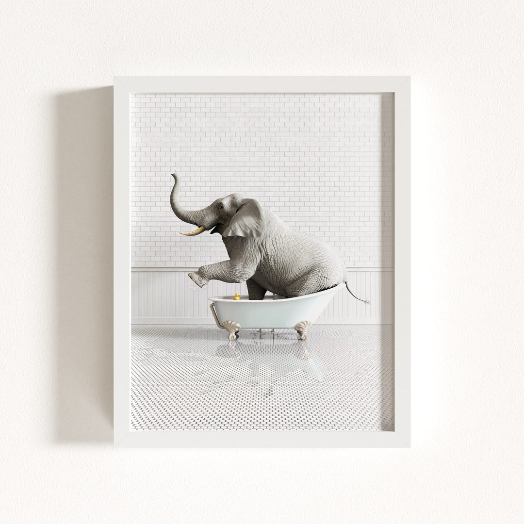 Elephant in Blue Bathtub