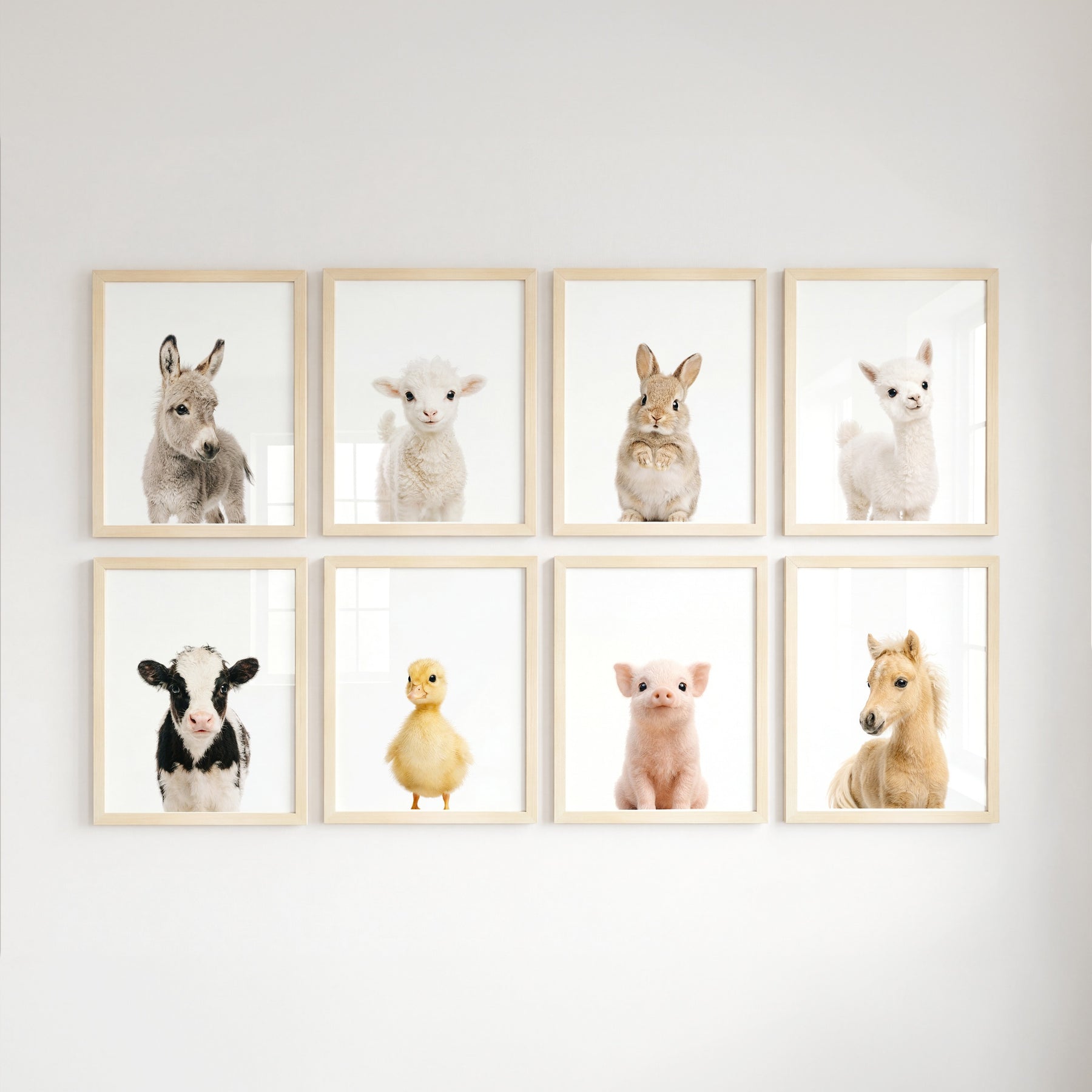 Farm Animals - Set of 8 baby animals Nursery Decor - The Crown Prints