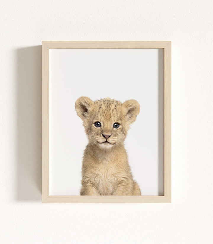 Framed Baby Safari Animals Nursery Decor - African Animals Set of 6