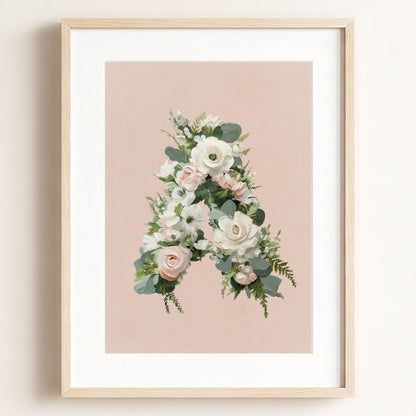Heirloom Floral Alphabet Prints - Framed Art