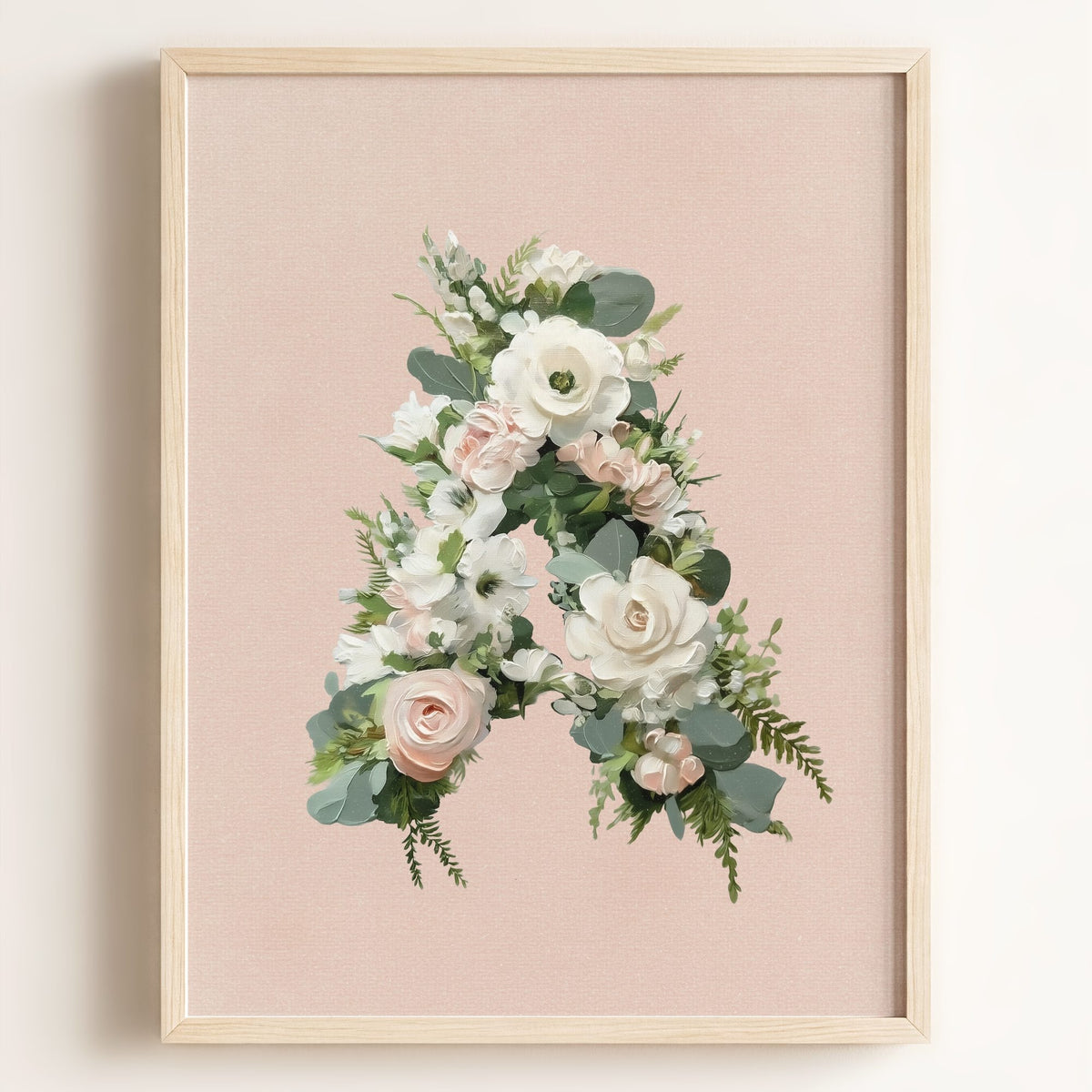 Heirloom Floral Alphabet Prints — Framed