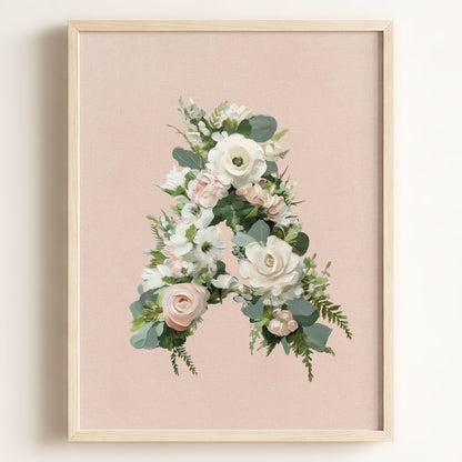 Heirloom Floral Alphabet Prints — Framed