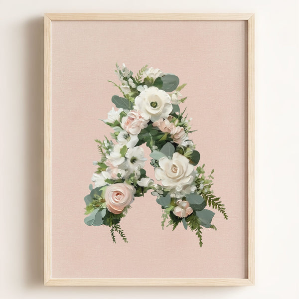 Heirloom Floral Alphabet Prints – Framed