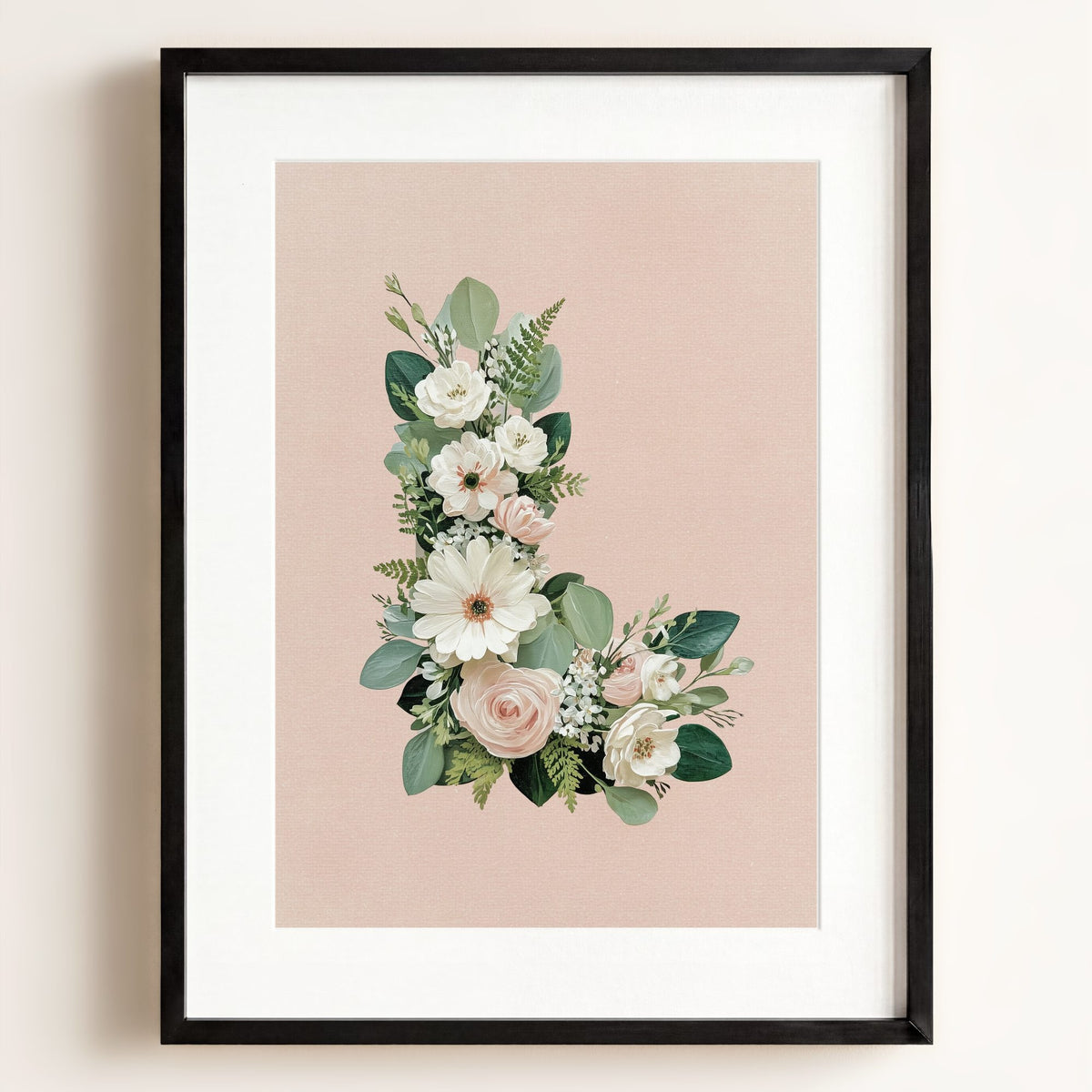 Heirloom Floral Alphabet Prints — Framed