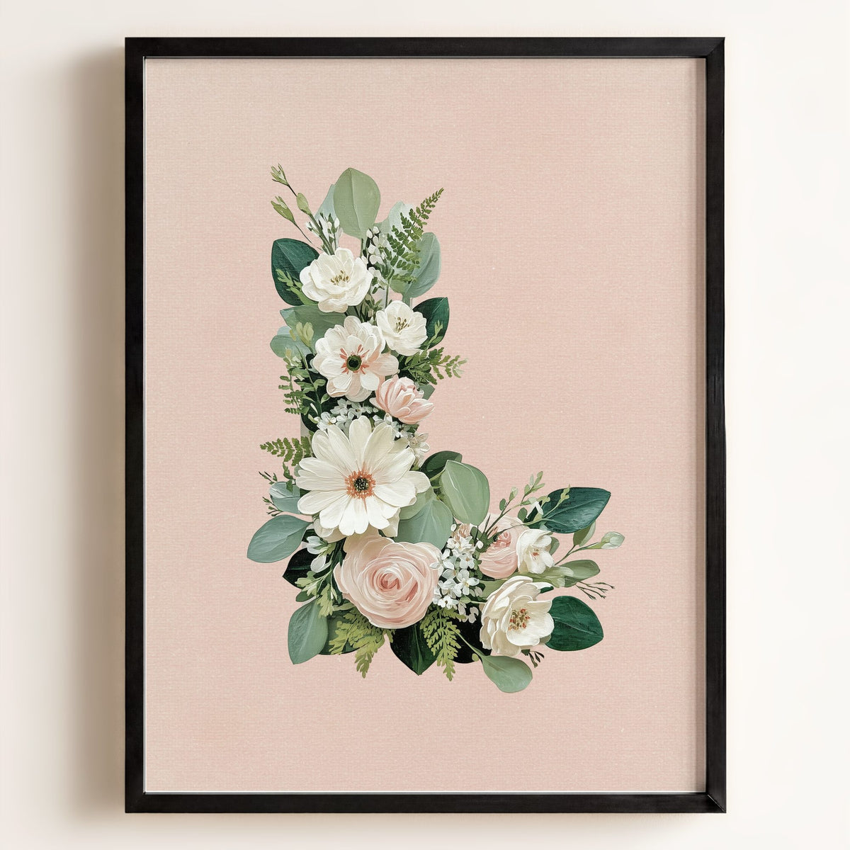 Heirloom Floral Alphabet Prints — Framed