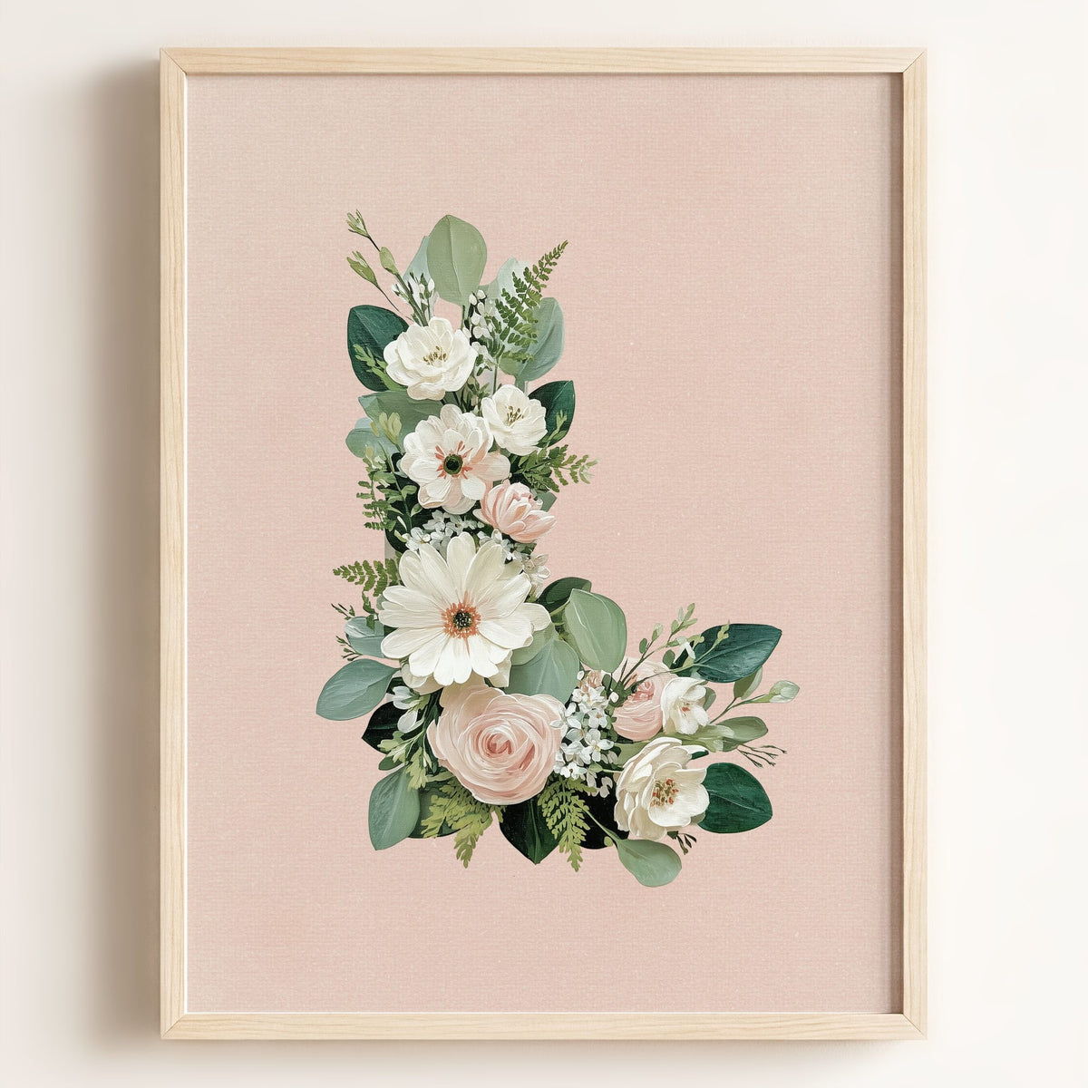 Heirloom Floral Alphabet Prints — Framed