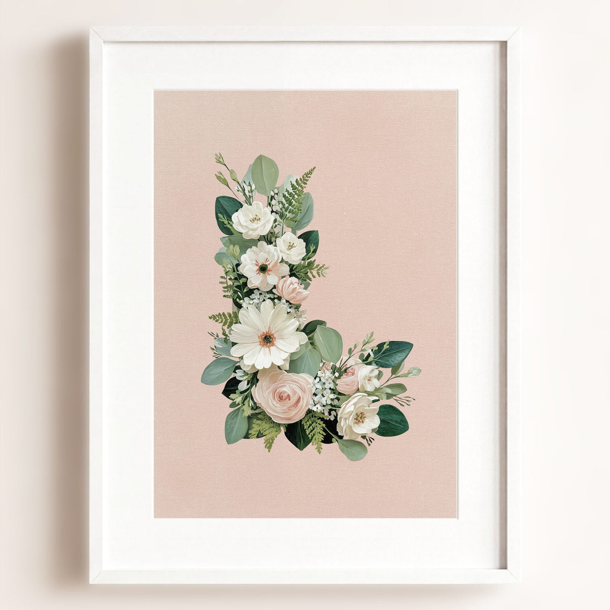 Heirloom Floral Alphabet Prints — Framed