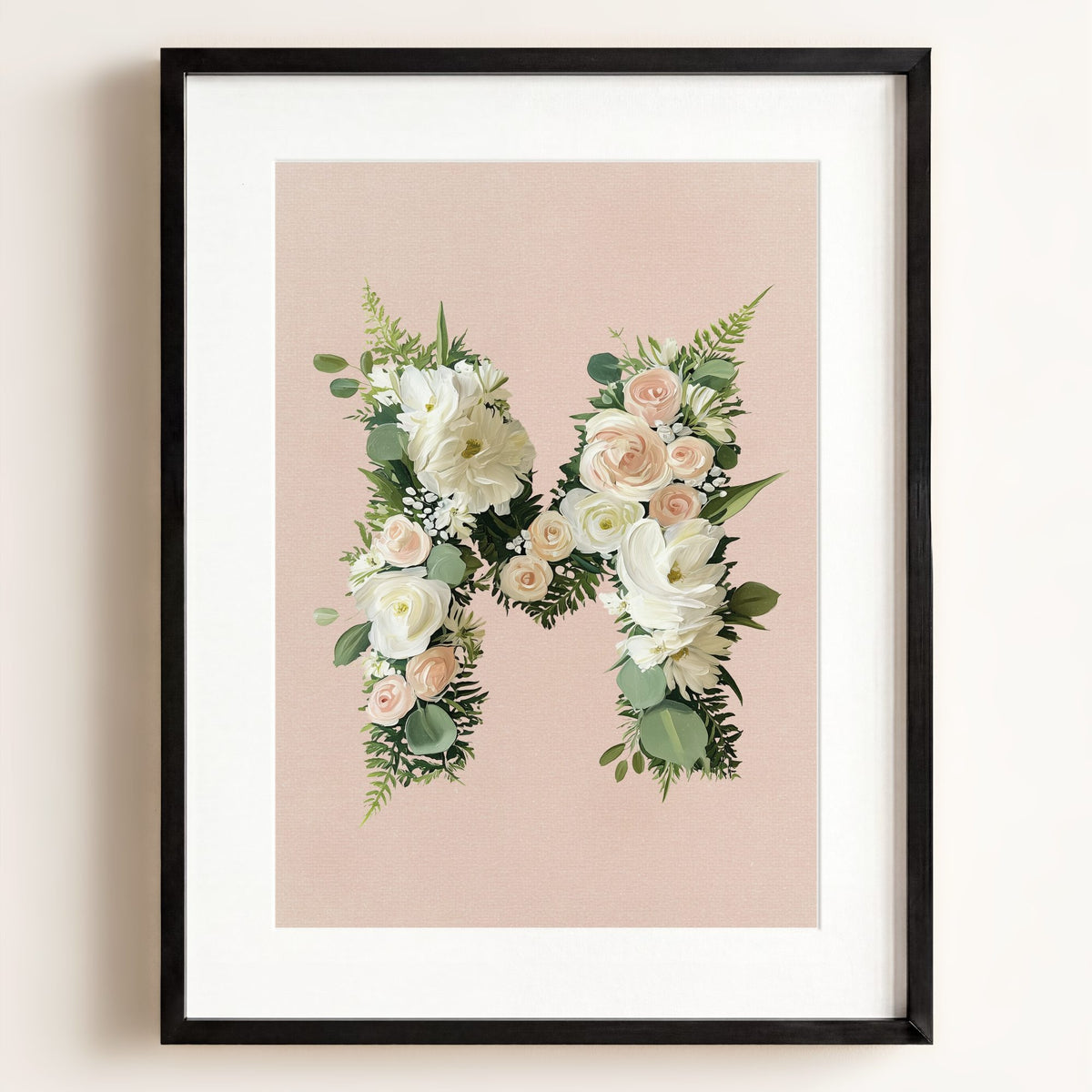 Heirloom Floral Alphabet Prints — Framed