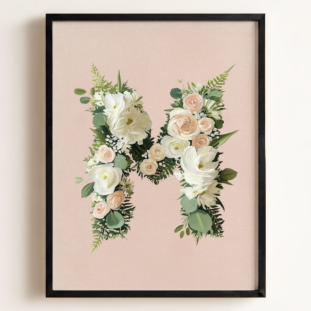 Heirloom Floral Alphabet Prints — Framed