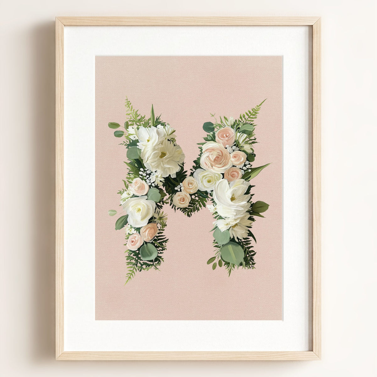 Heirloom Floral Alphabet Prints — Framed