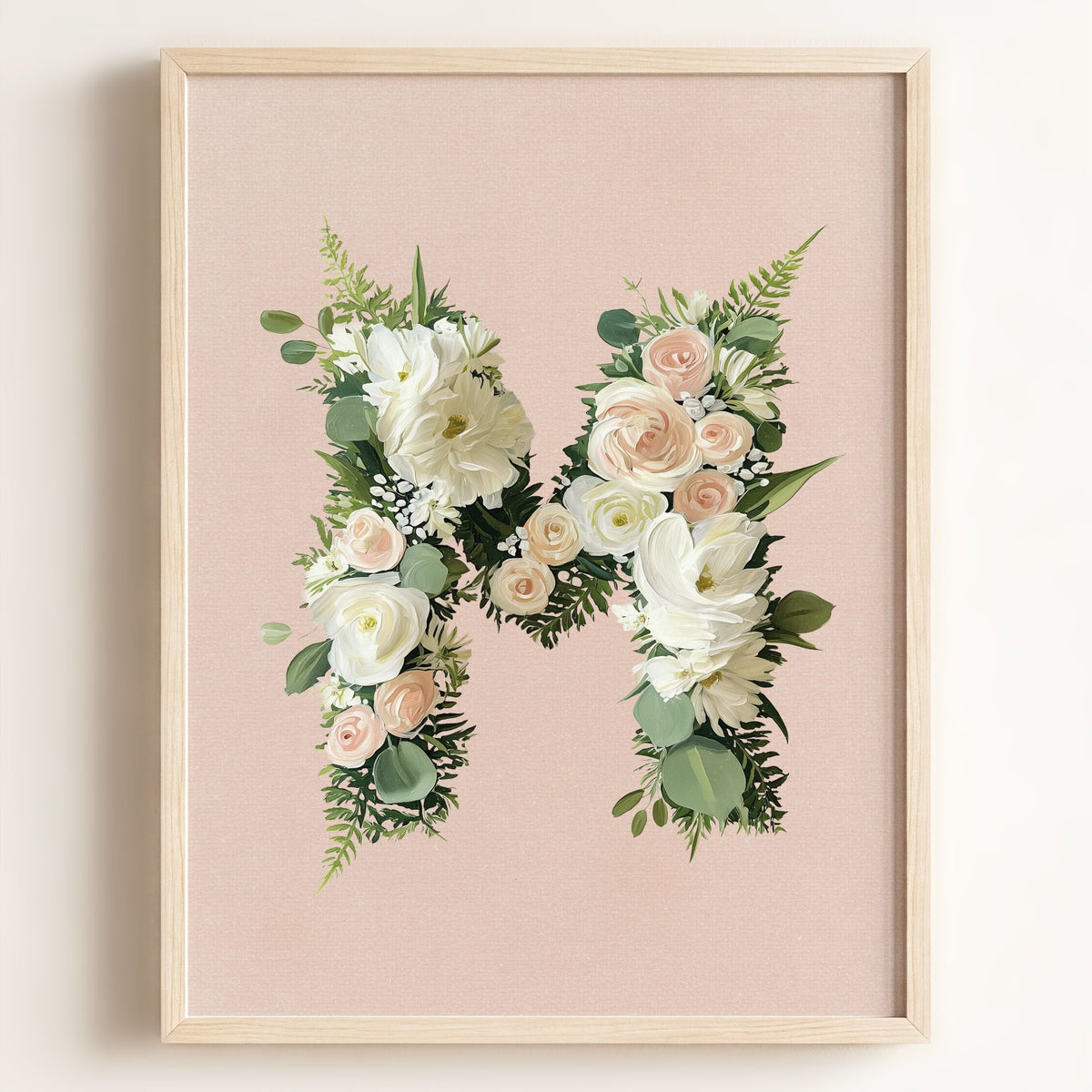 Heirloom Floral Alphabet Prints — Framed