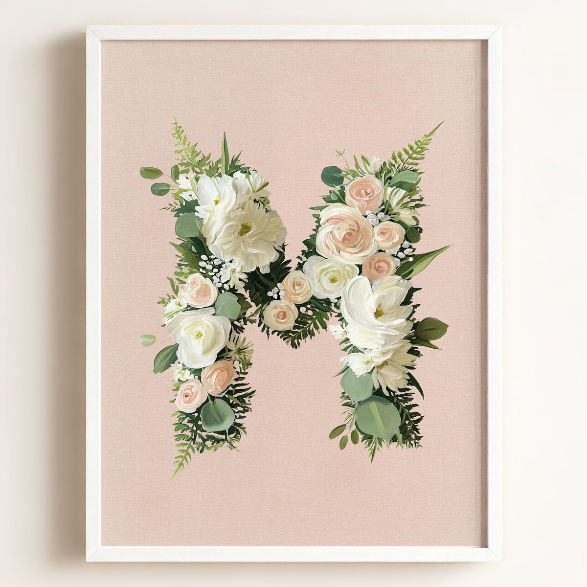 Heirloom Floral Alphabet Prints — Framed