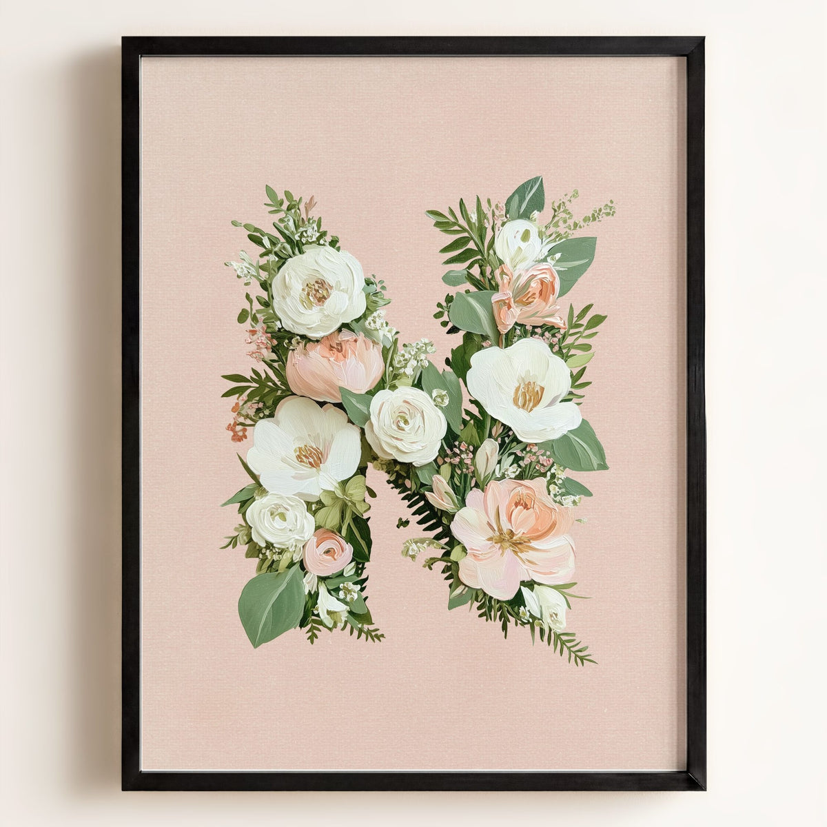 Heirloom Floral Alphabet Prints — Framed